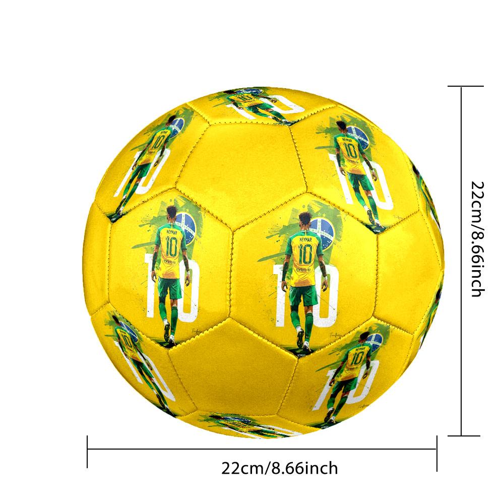 1PC Neymar Global Sensation Size 5 Soccer Ball PrahaIndoor Soccer Ball Colorful All Ages Machine Stitched PVC Competition Ready Durable High-Bounce