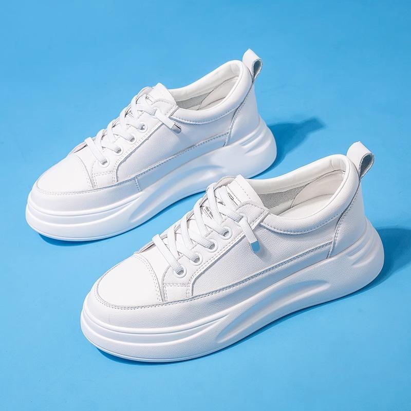 

Leather little white shoes children s new spring and autumn thick-soled versatile size 34 women s sports and leisure board shoes 40 белый