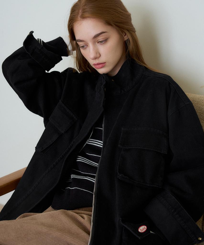 HAINT Tarve Vintage Washed Field Jacket 2Col_Black