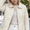 Spring/Autumn Women's Outerwear, Doll Collar Rhombus Quilted Padded Coat, High-Quality Women's Clothing, Popular Top
