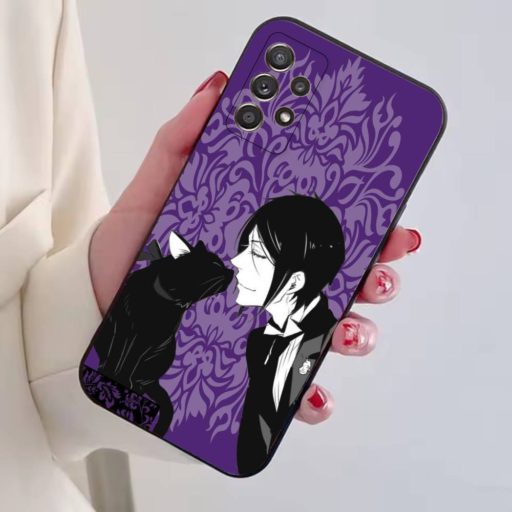 Anime Black B-Butler Phone Case For Samsung S25,S24,S21,S22,S23,S30,Ultra,S20,Plus,Fe,Lite,Note,10,Black Cover