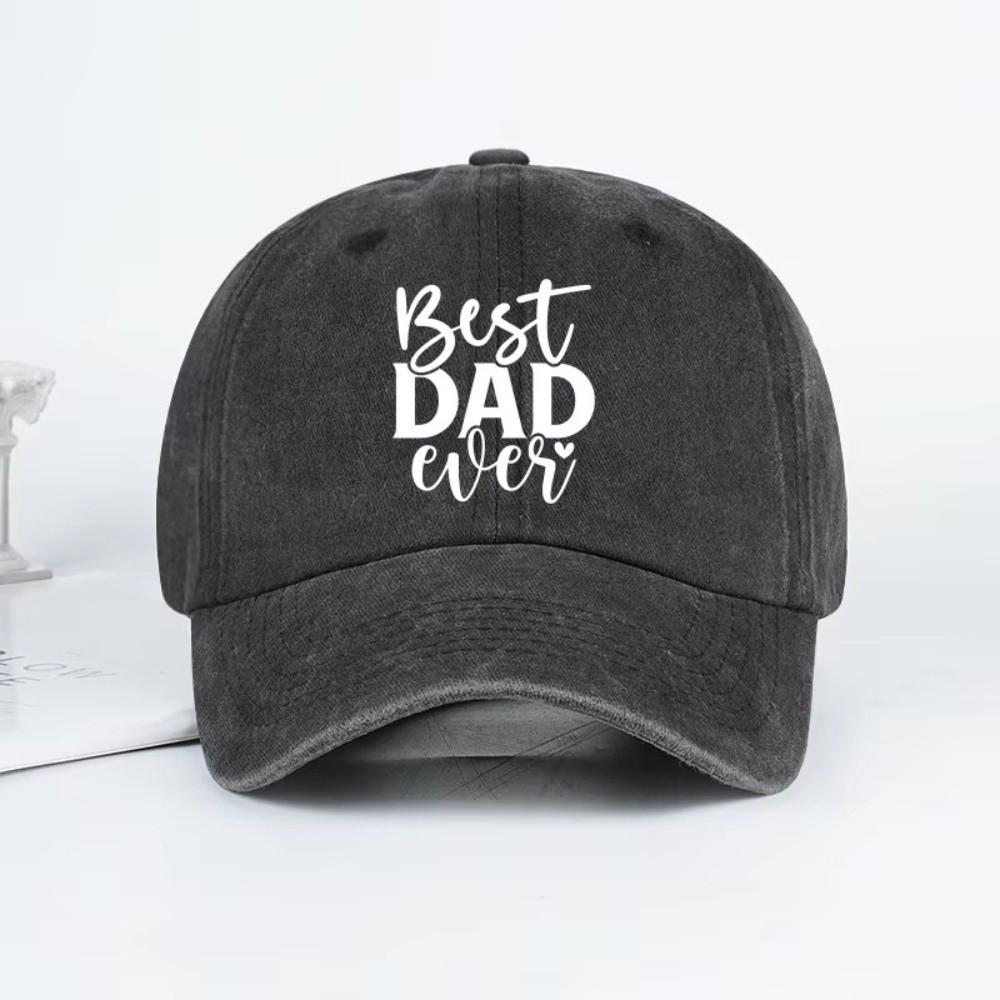 Adjustable Letter Printed Baseball Caps Curved Brim Dad Hat Vintage Best Dad Ever Hats Gift чёрный