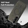 For Samsung Galaxy S24+ Magnetic Case RFID Blocking Card Holder Leather Phone Cover