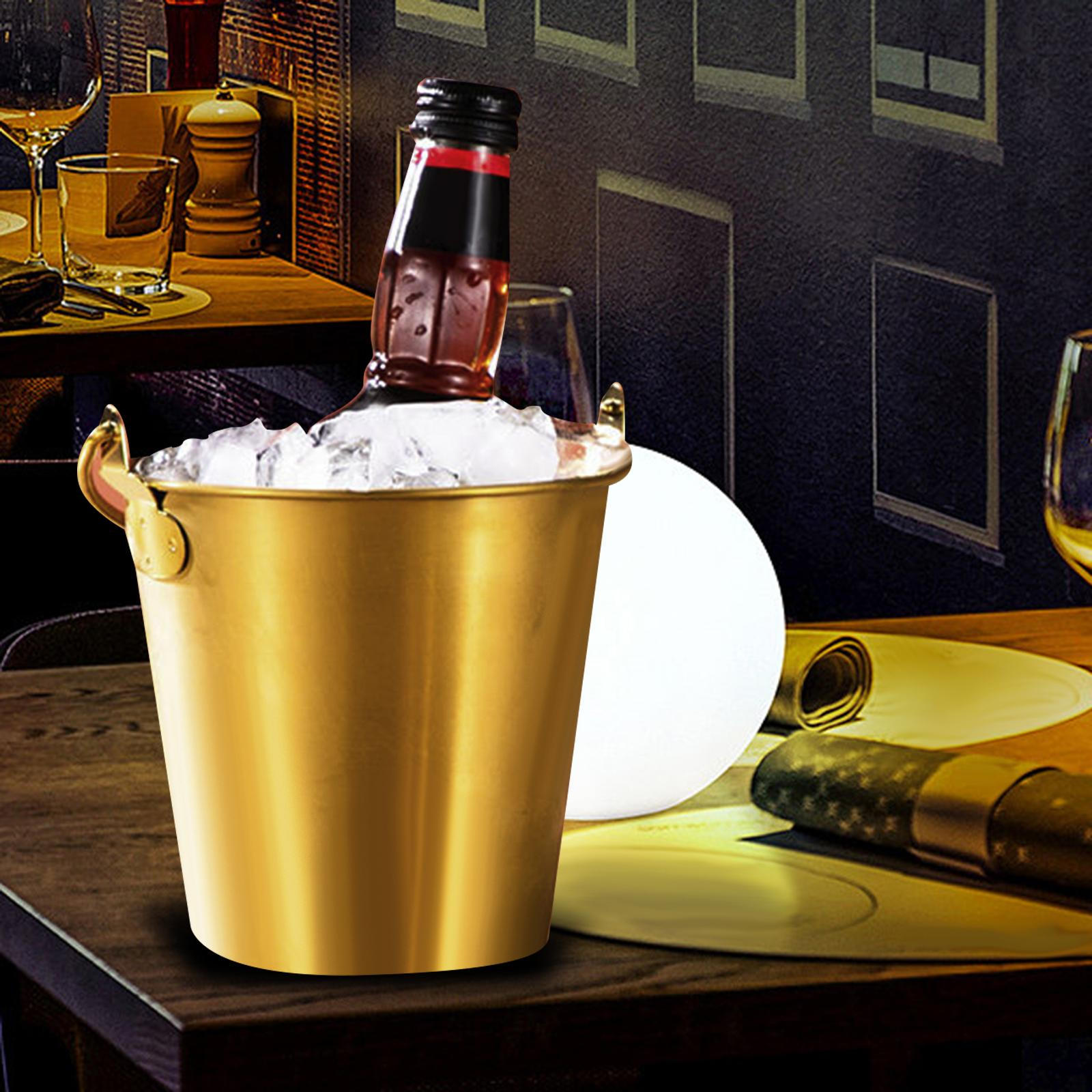 

Ice Bucket 1.7L Bars Convenient Carrying Dining Room Accessory Party for Bar BBQ Storage золотий