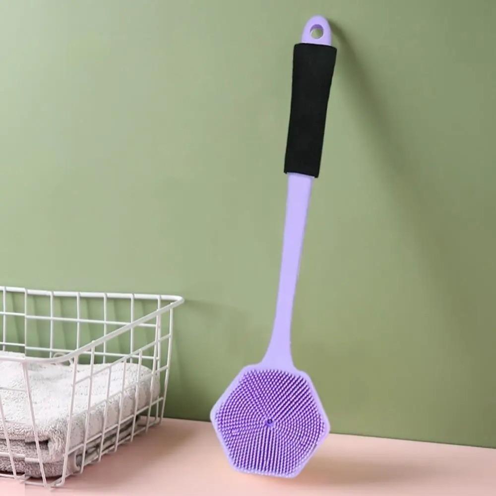 Double Sided Bathing Brush Anti Slip Back Scrubber Portable Silicone Shower Brush  Personal Care