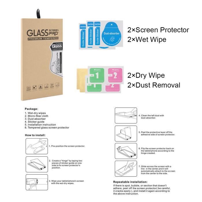 Film de protection d'écran - Samsung - S8 Plus - Verre trempé - 2 pièces - Résistant aux rayures