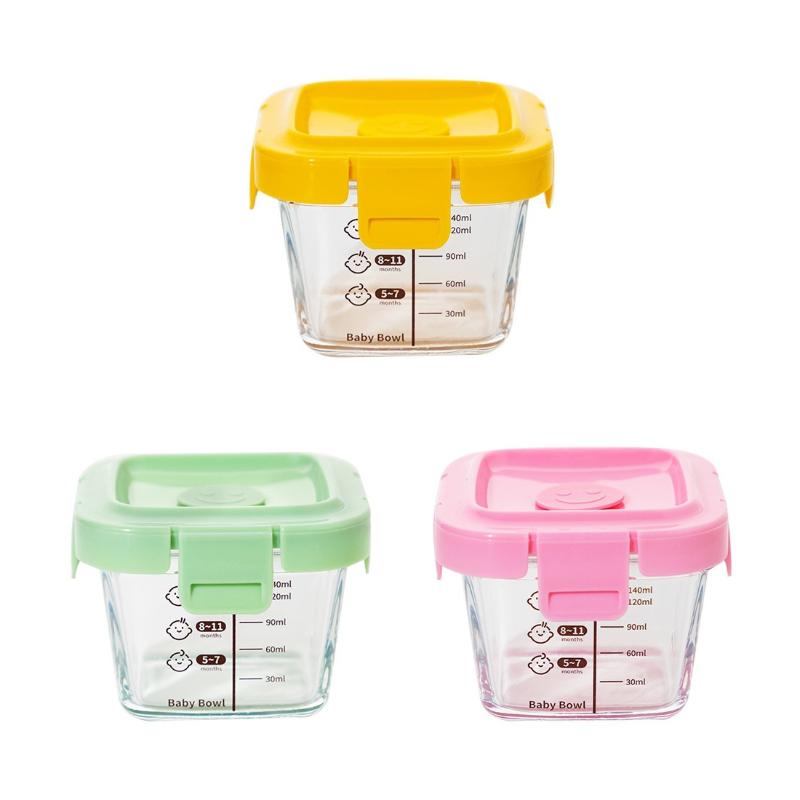 Spock 3 In1 Portable Baby Glass Food Container Box Storage Freezer And Heat-resistant Storage Box