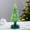 Illuminated Glass Christmas Tree Tabletop Light Up Christmas Tree Figurine for Xmas Home Party Centerpiece Tabletop Mantel Decor