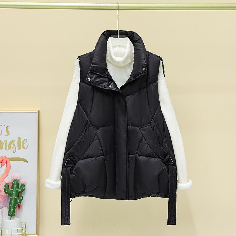 New Autumn and Winter Women's Fashionable Down Cotton Vest Vest Vest Loose and Versatile Outer Wear Cotton Vest