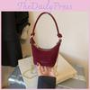 Retro Frosted Children Velvet Bucket Bag With Solid Color Design For Style Daily