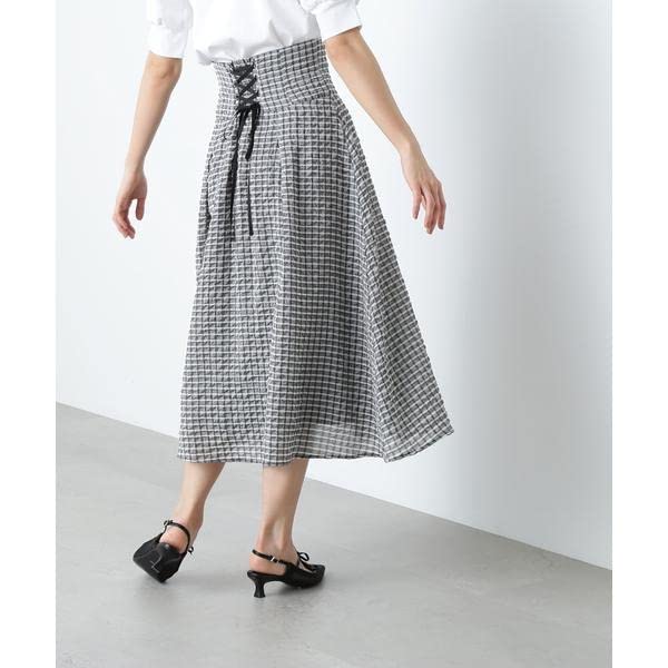 JILL by JILL STUART Skirt [Pre-order: Arrives mid- to late March] Women's Fukure Check Series Skirt, 125-3120021, Black