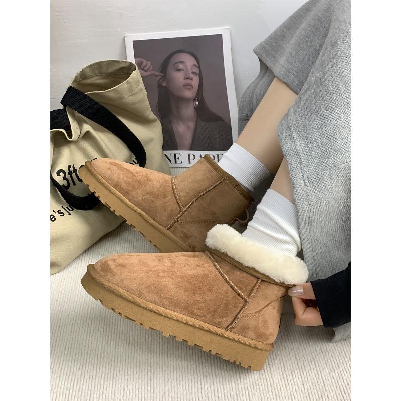 New Hot Winter New Snow Boots Women's Medium Boots Short Boots Versatile Velvet Cotton Boots 3701