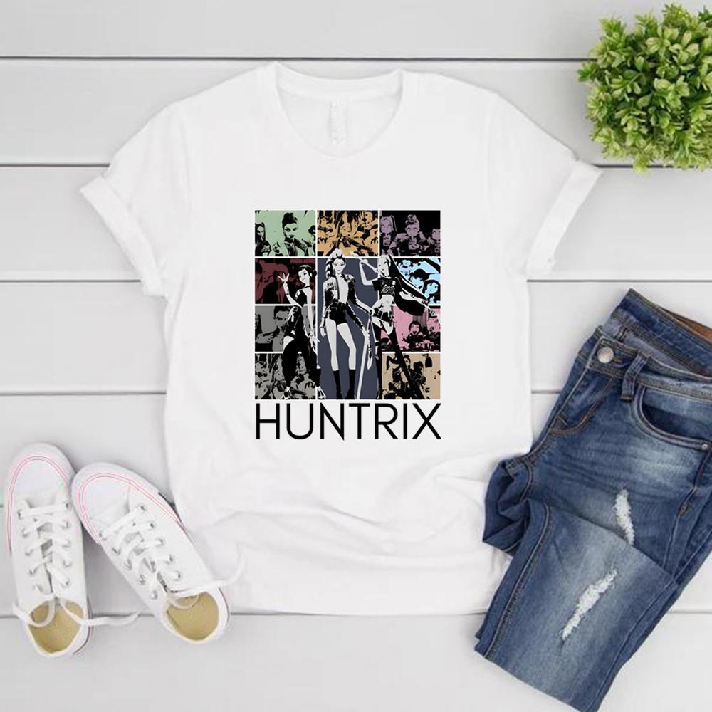 Kpop Demon Hunters T-Shirt Huntrix Girl Band T Shirt Women Short Sleeve Graphic T Shirts Kpop Streetwear Tops Huntrix Fan Gift