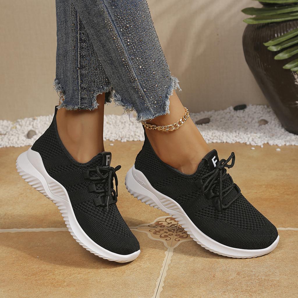 Women'S Shoes Breathable Mesh Sneakers Lightweight Non-Slip Lace-Up Running Shoes For Walking Jogging Gym Daily Wear
