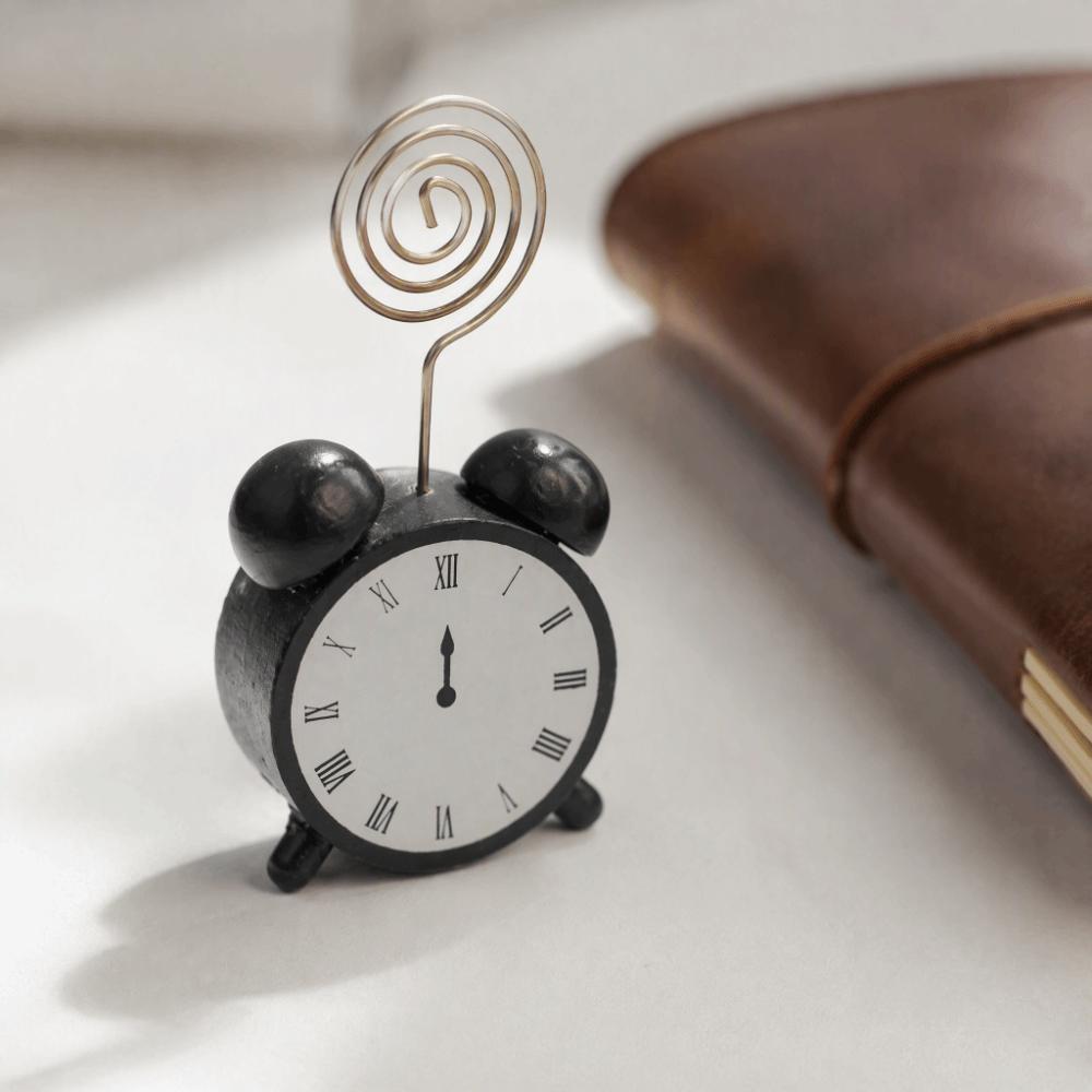 Balck Place Card Holder Wood Business Card Holder Cute Memo Clip Holder  For Home