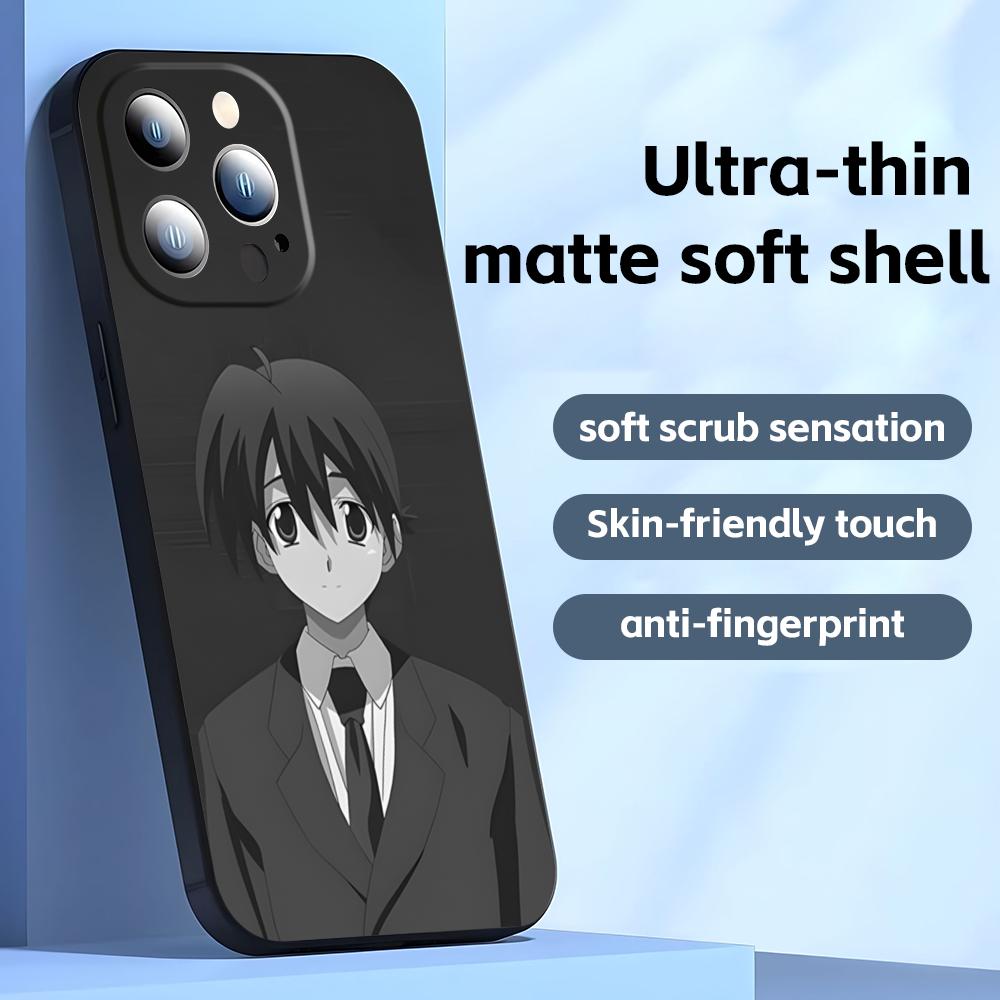 Classic Anime School Days  Phone Case For iPhone 16 16e 15 14 13 12 11 Plus Mini Pro Max Soft Black Shockproof Cover