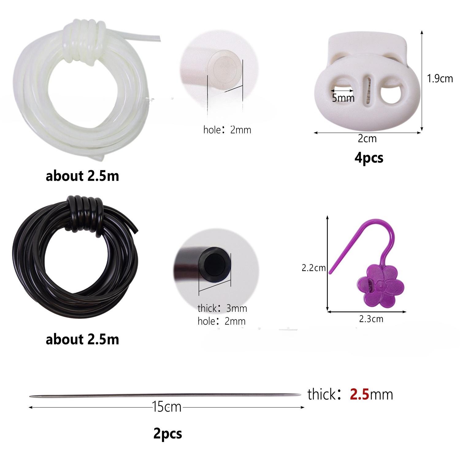 

Knitting stitches holder Knitting Knitting Anti-drop Sleeve Needles Anti-drop Needles Yarn DIY Tools чорний