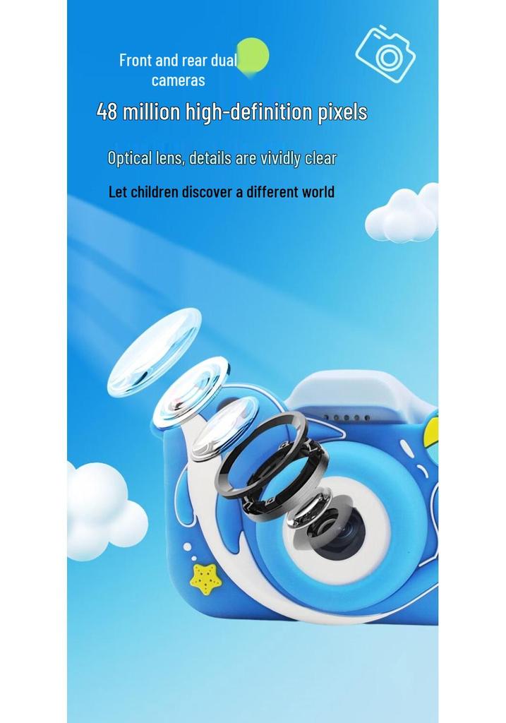 HD Cartoon Kids' Instant Print Camera for Birthdays - Digital Photography X2-DXHT