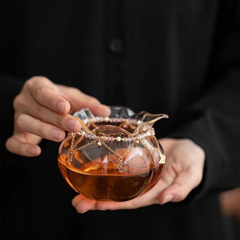 1PC Japanese-style Bubble Tea Set Fair Cup Handmade High Borosilicate Heat-resistant Glass Male Cup Household TeaSet Accessories