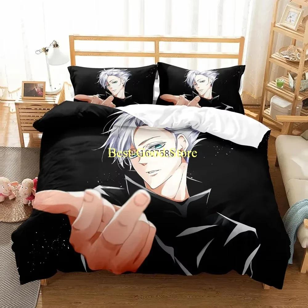 Japanese Anime Jujutsu Kaisen Bedding Set Printed Bed Set With Pillowcase Bed Duvet Cover Single Double Queen Super King Size