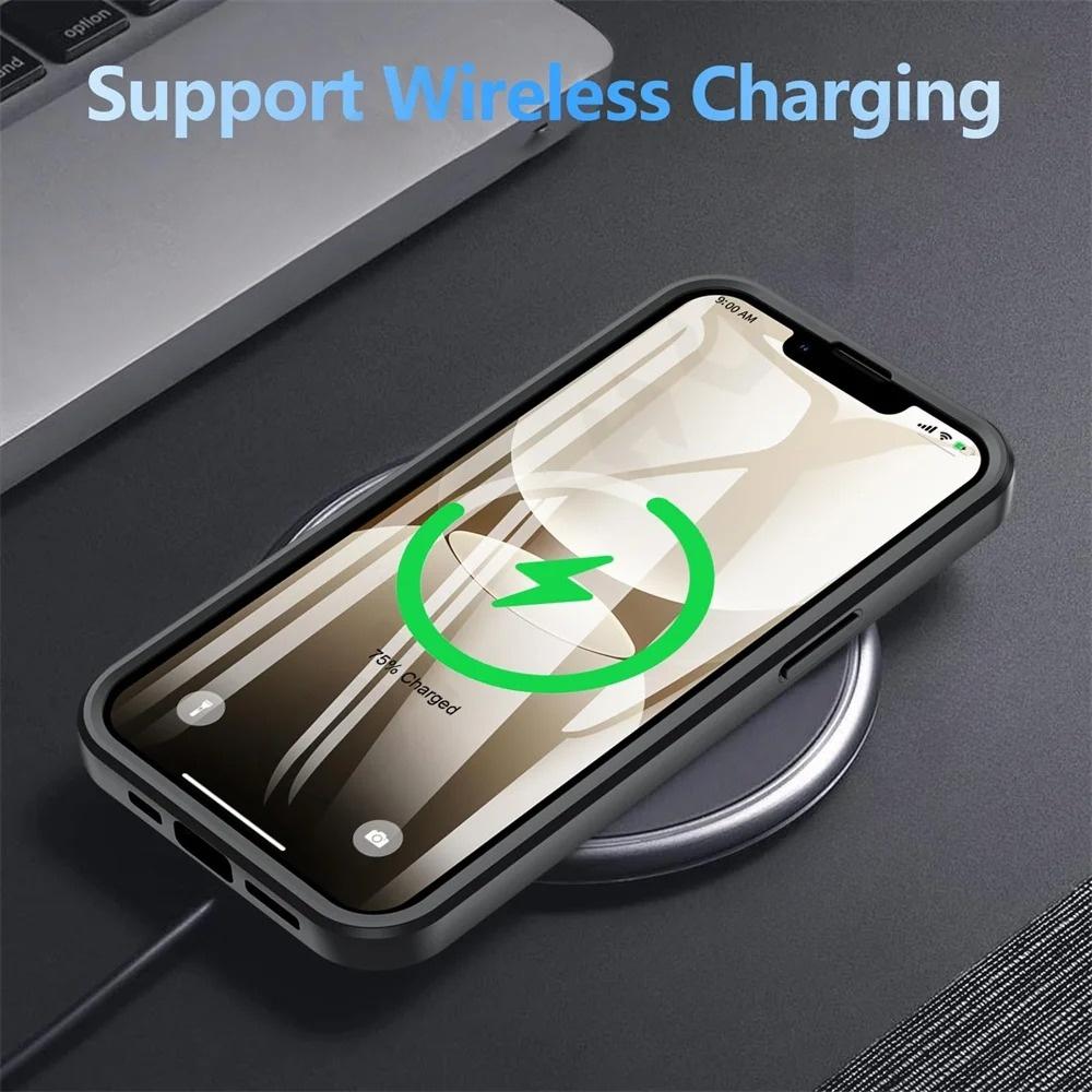 360 Full Body Cover For iPhone 16 15 14 13 12 11 Pro Max 7 8 Plus SE 2 3 16E Built In Screen Protector Silicone Protective Case