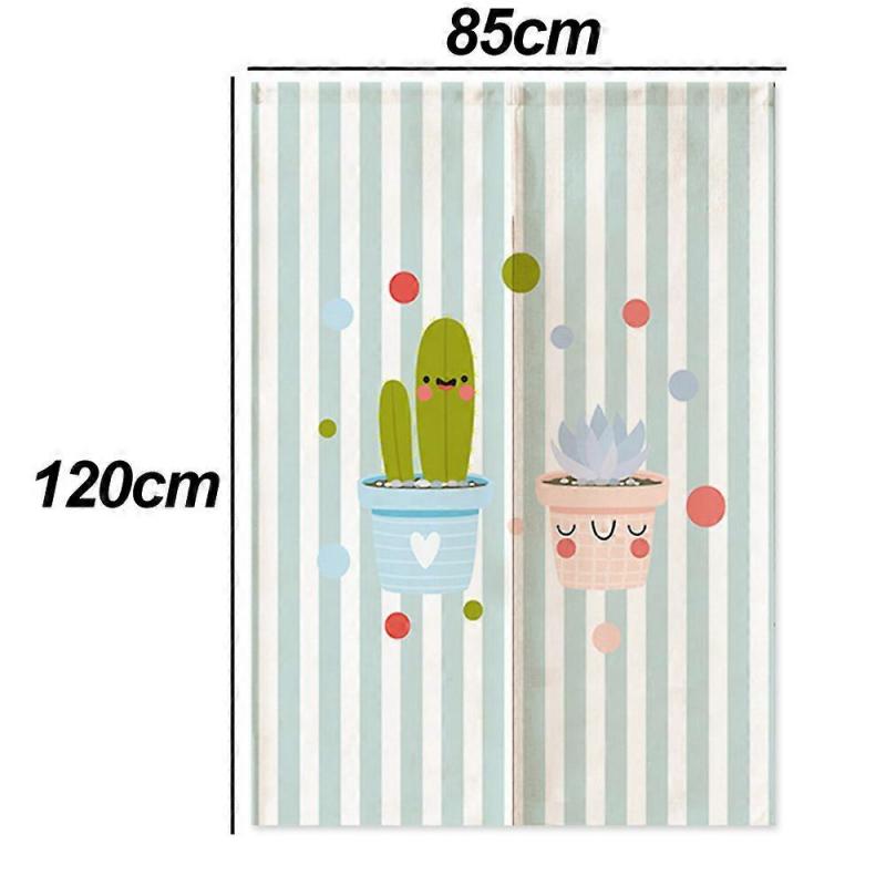 Cloth partition kitchen half curtain household bathroom curtain Simple green plant door curtain