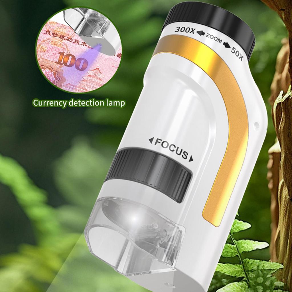 Kinder-Mikroskop Handheld 50x-300x Digiskop mit LED-Licht Tasche Handmikroskop für Kinder Jungen Mädchen Weihnachten Neujahr Geburtstag