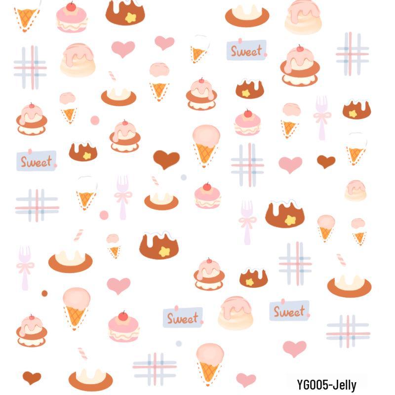 Nail Stickers: Ice Cream Cake 3D Embossed Designs for Phone, DIY, Camera, and Kids' Decoration