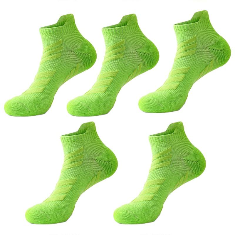 5 Pairs Men's Outdoor Ankle Socks, Shock-Absorbing And Anti Slip Sports Socks, Sweat Absorbing And Breathable Towel Bottom Socks