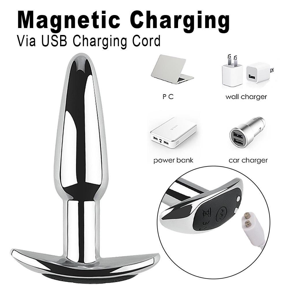 Vibrierender Metall-Analplug Sexspielzeug Edelstahl Glattstahl Drahtlose Fernbedienung Buttplug G-Punkt Stimulator Sexspielzeug für Männer Frauen Schwule