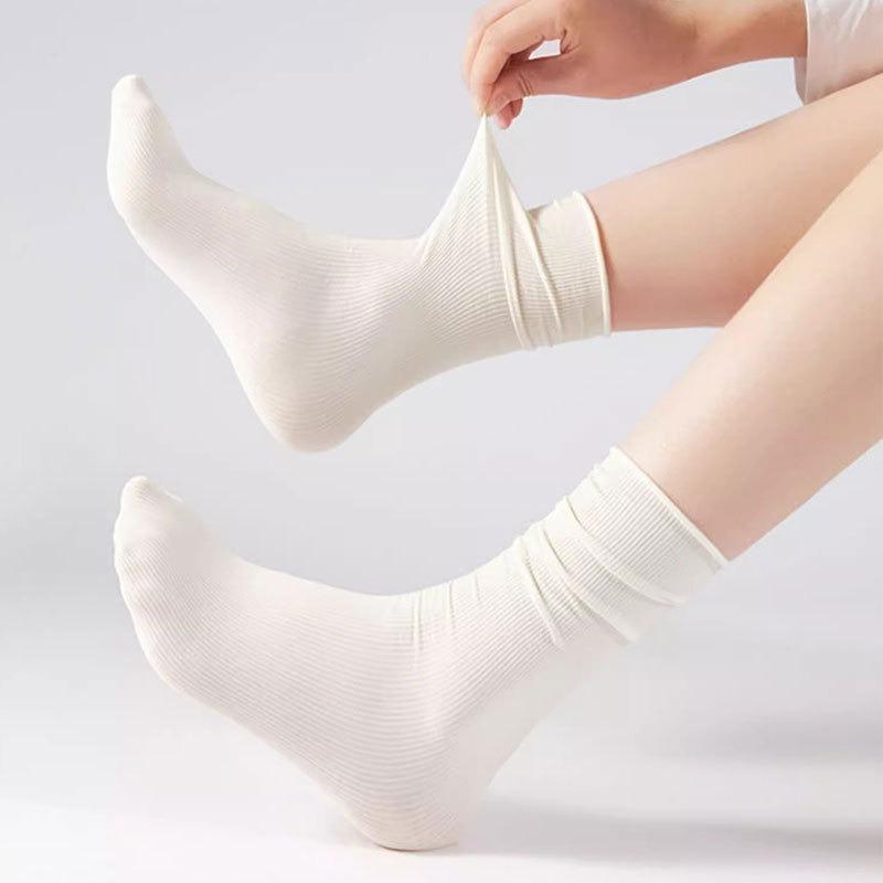 5 Pairs of Women's Summer Thin Style All Match In The Tube Pile Socks