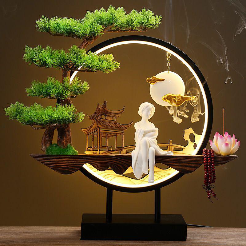 Chinese Style Backflow Incense Burner - Pine Design for Home & Office Décor