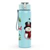 1PC Christmas Snowman Winter Pattern 750ml Color Plastic Sports Water Bottle Leakproof Flip Straw Lid Suitable for Sports Office Home Use