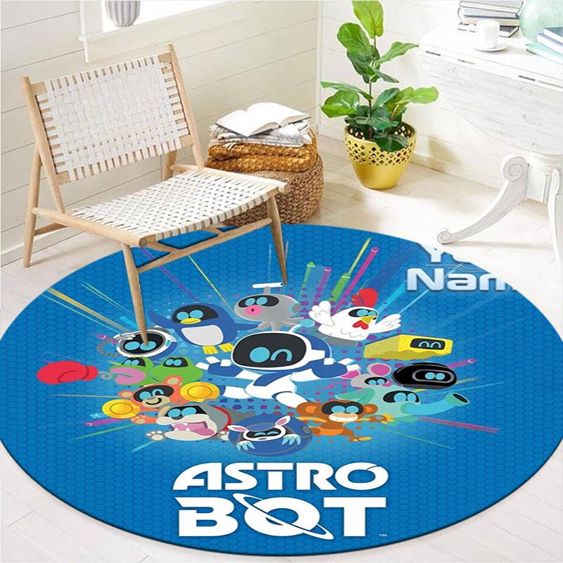 ASTRO BOT Custom Name Round Area Rug,Carpet Rug for Living Room Bedroom Sofa Playroom Decor,Non-slip Floor Mat