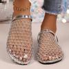 Hollow Mesh Bag Head Flat Bottom Slippers Women Wear Large Size Round Head Beach Cool Slippers Wish