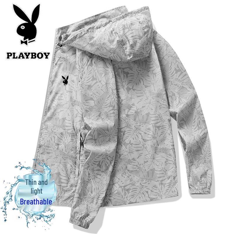 Playboy Men s Lightweight Sun Protection Hooded Jacket M