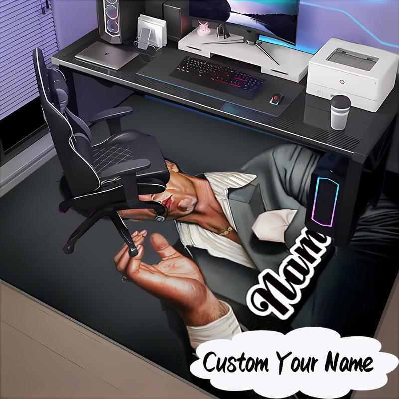 Custom Name Scarface Rug for Living Room, Game Rooms, Office, Bedroom, Floor Mat Playful Design, fan gifts Christmas decor