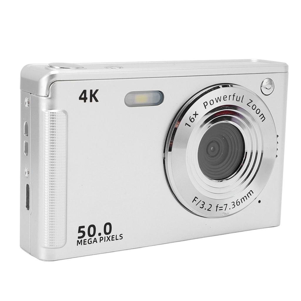 Digital Camera with Fill Light 4K 50MP 2.8 Inch Screen 16x Zoom Anti Shake AF Autofocus Camera for