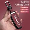 Zinc Alloy Leather Car Key Bag For Byd Second-Generation Song Pro, Tang Dm, Qin Plus Max, Yuan Dynasty, Atto, Han Ev,  Dolphin