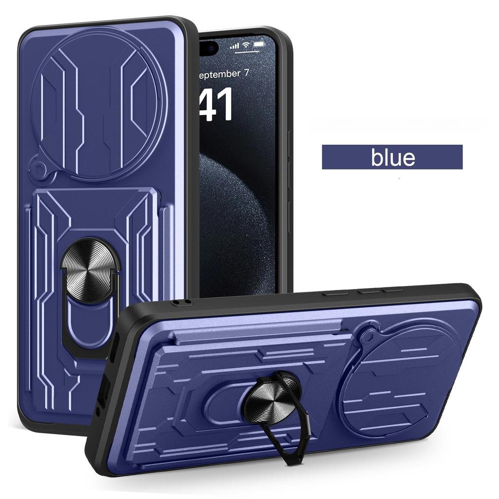 For Redmi Note 14 Pro+ Pro Plus/Redmi 14C/14R A4 A3 4G A3X Car Mounted Magnetic Rotating Ring Holder Card Slot Phone Case Shell