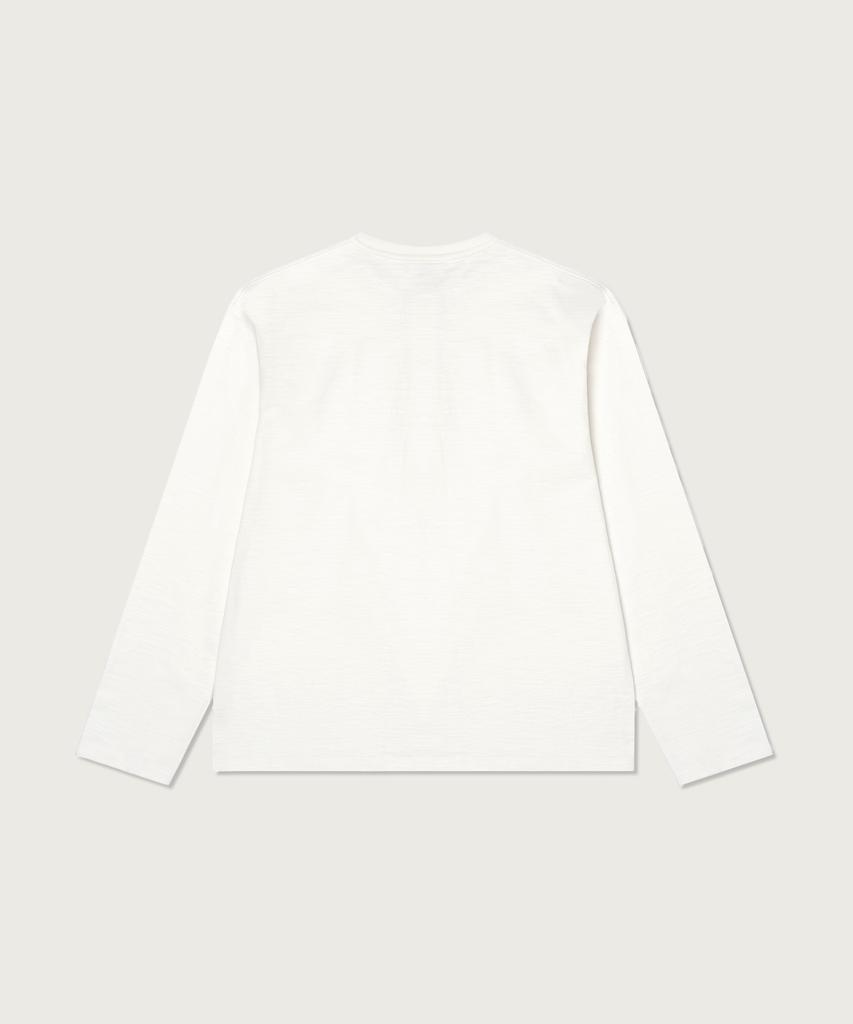 CHAMPION Heritage Loose Fit Henley Neck Long Sleeve T-Shirt White