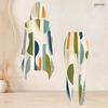 Women Plus Size Geometric Printed Hooded Long Sleeve High Low Top Fitted Pants Set