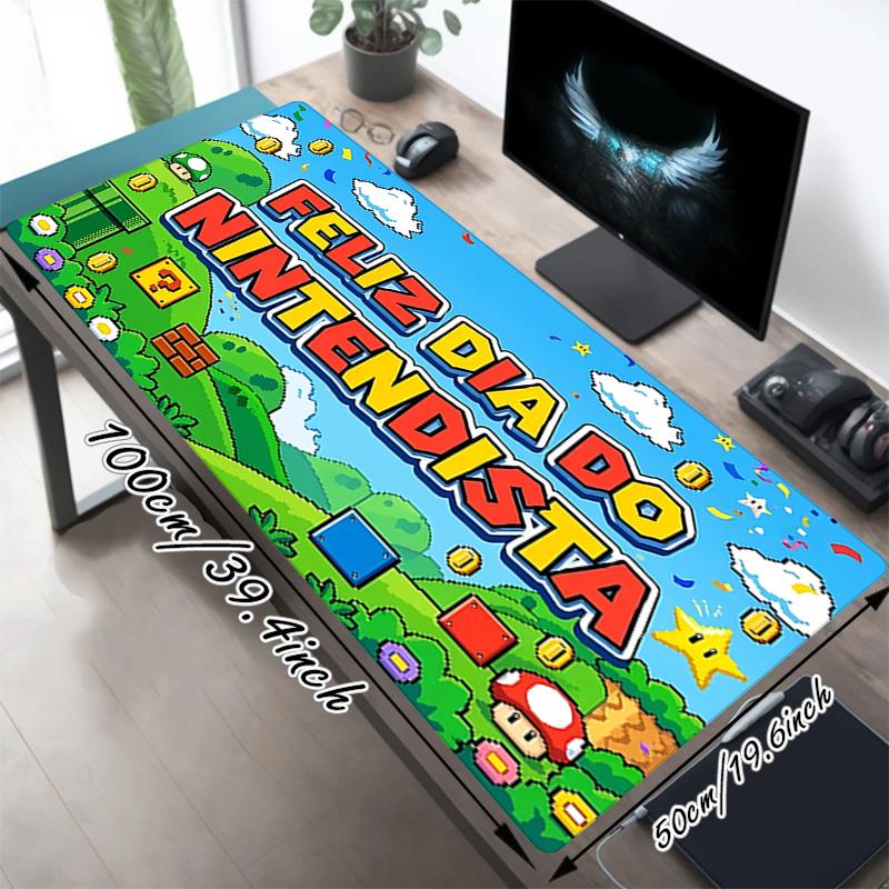 1Pc Mario'S Joyful Adventure Gaming Mouse Pad Keyboard Desk Mat Non-slip Rubber Lock Edge Waterproof Computer Mousepad for Office Home Decor Y1717