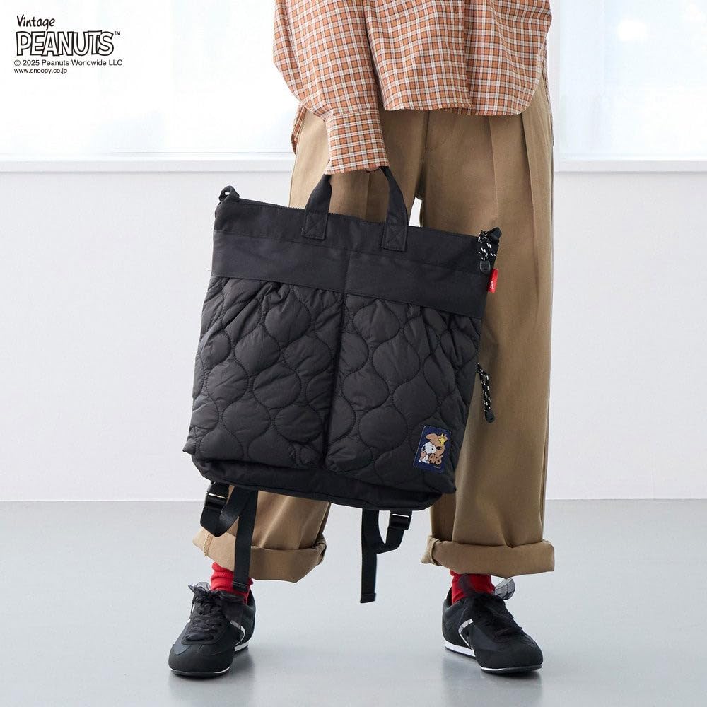 Peanuts 75th Anniversary Helmet Puff 8457 [Rootote] Backpack, Women's Daypack, Bag, Men's IP.Theoroo Peanuts-0R (02. Khaki)