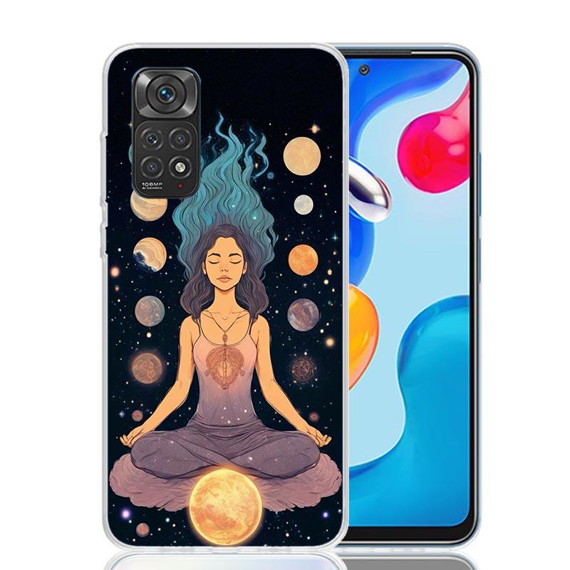 Meditation Yoga Girl Phone Case For Xiaomi Redmi Note 13 14 15 Pro Plus 12S 12 14S 11S 11E 10 10S 11 11T 5G 4G Cover Coque Redmi
