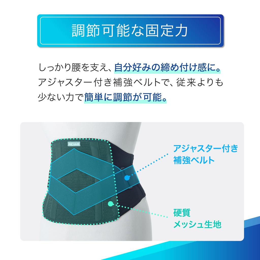 Media Aid Waist Supporter Firmly Guard Waist Standard Plus LL Black Medical Manufacturer Nippon Sigmax Unisex Corset Daily Life Work Sports [Official