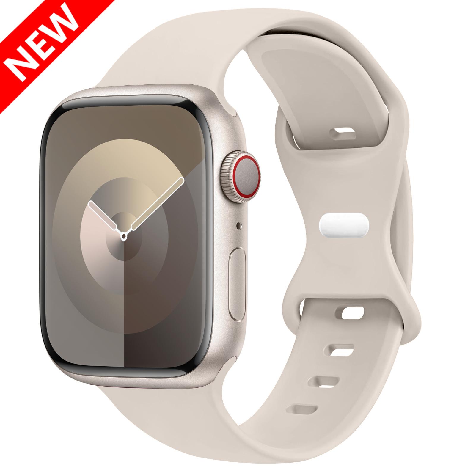 

Силиконовый ремешок для Apple Watch 44 мм 45 мм 41 мм 40 мм 49 мм 42 мм 38 мм 46 мм, спортивный браслет для iWatch Series Ultra 2 SE 10 9 8 7 6 5 38/40/41mm