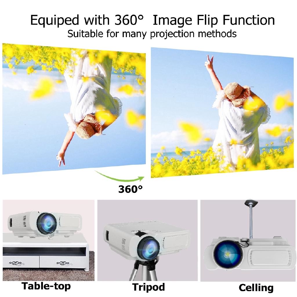 Projector T5 LCD 7000 Lumen 1080P Full HD Wifi bluetooth Mini Home Theater Android 6.0 Audio Speaker Home Theater Cinema