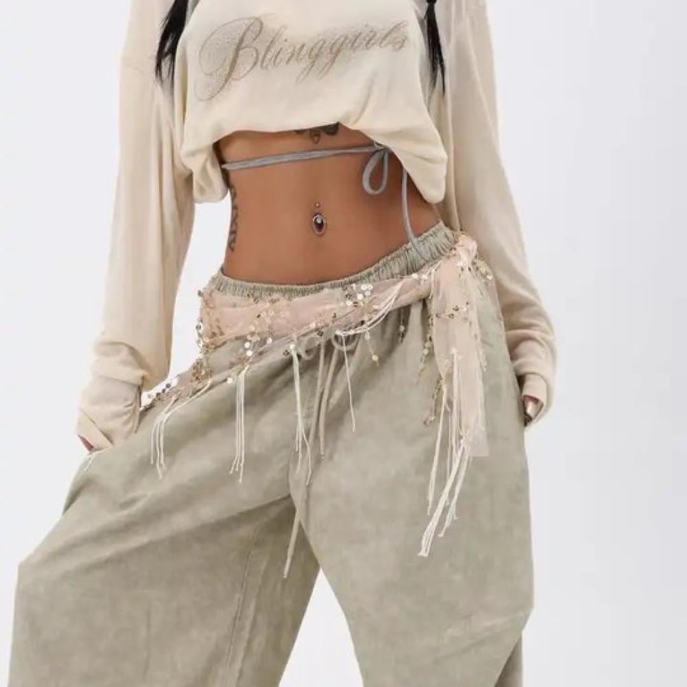 Jeans Decor Tassels Belt Hip-hop Sequin Waistband Jazz Dance Hip Scarf Waist Accessories