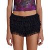 Lotus Leaf Edge Sexy Low Waist Shorts Pure Color Ruffles Sexy Low Waisted Shorts